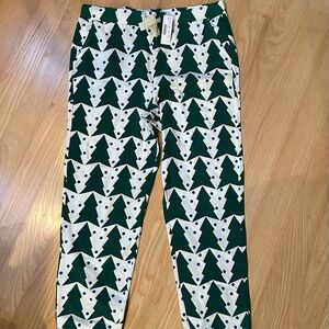 J. Crew NWT Dreamy Joggers with Christmas Tree Print